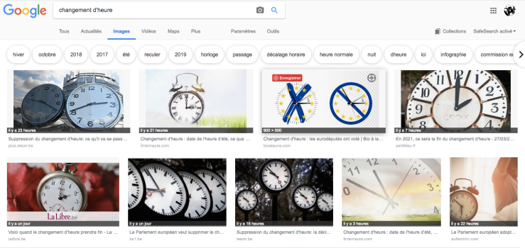 recherche images changement d'heures